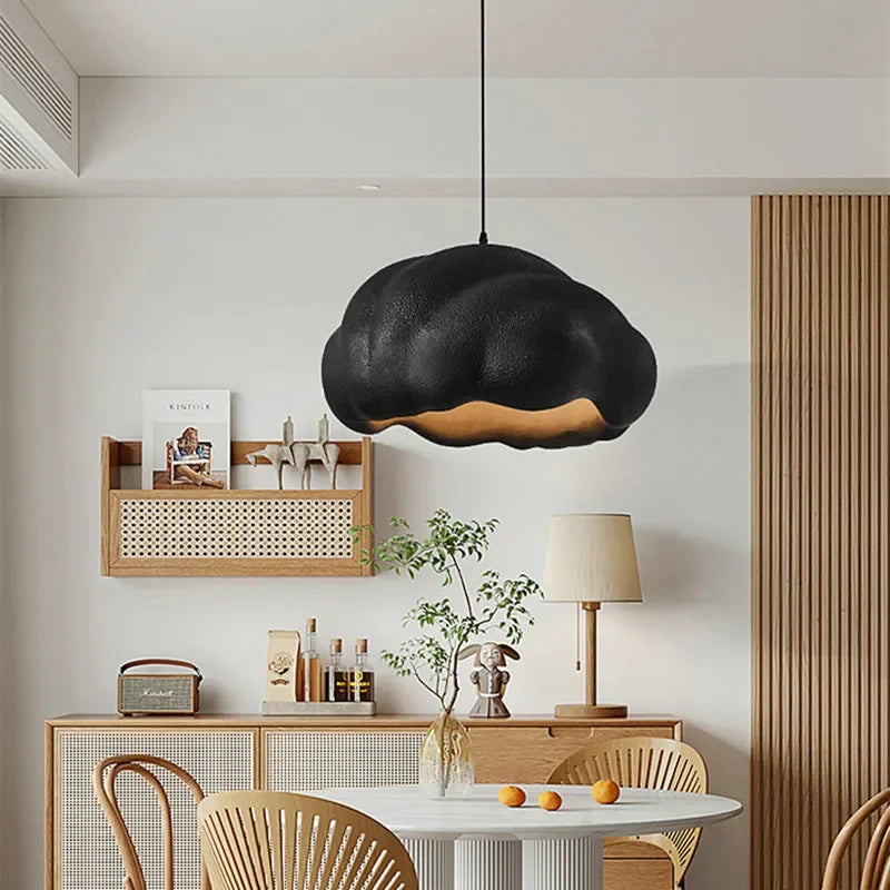 French Dining Room Wabi Sabi LED Pendant Lamp Nordic Cream Style Bar Bedroom Chandelier Fixture Model Room Bar Decorative Lights - vue 5 sur 11