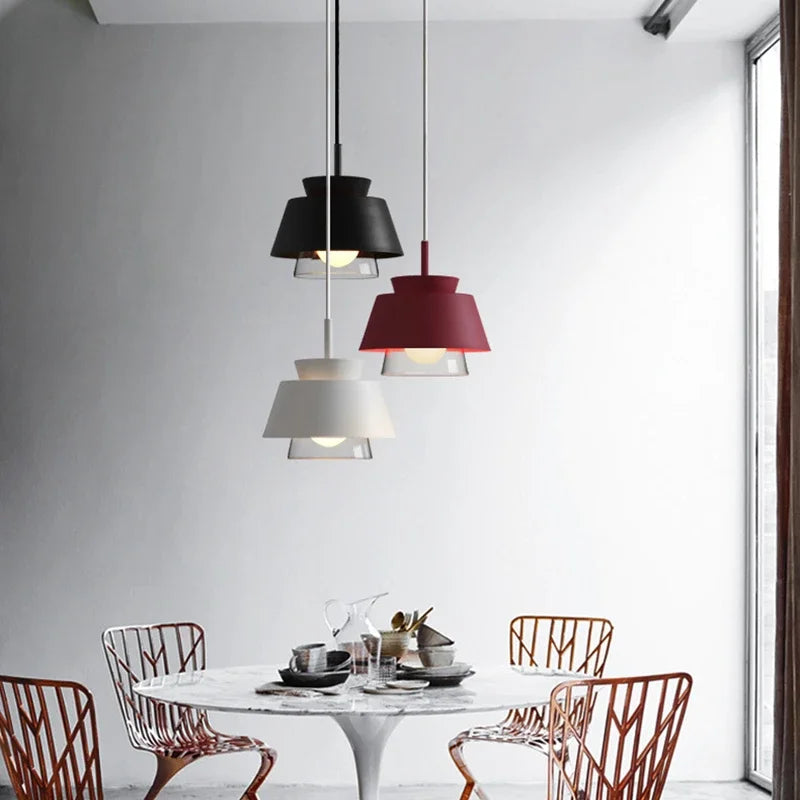 suspension en verre et fer style nordique pour intérieur décoratif - vue 3 sur 13