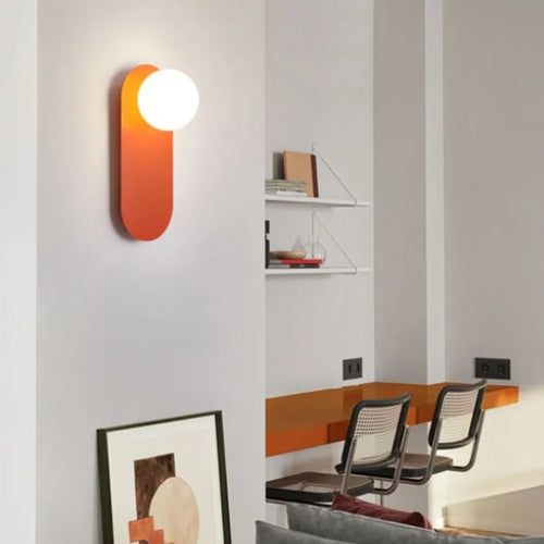 Applique murale LED nordique minimaliste en verre Orange