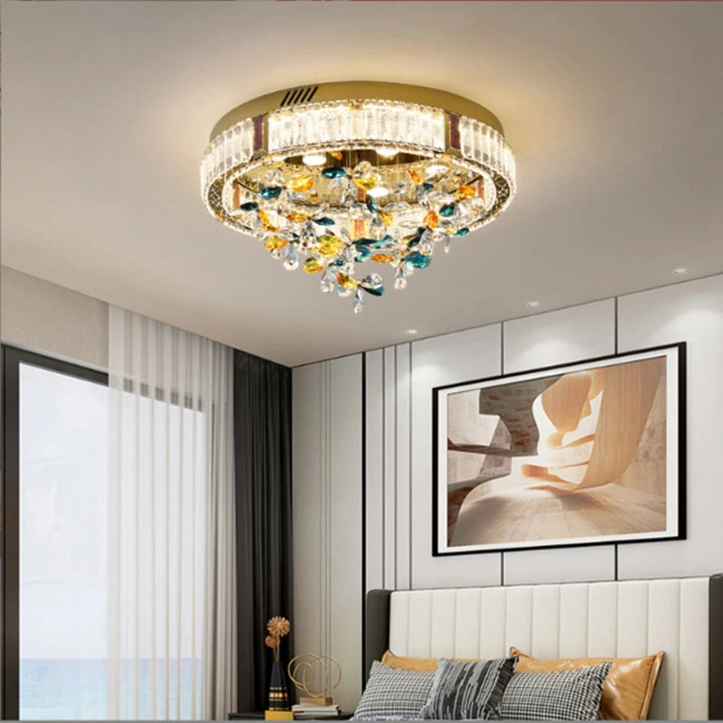 Plafonnier moderne en cristal luxe pour intérieur de villa - vue 4 sur 9