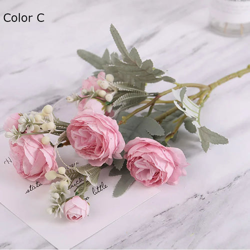 bouquet de roses artificielles en tissu pour déco mariage et maison - vue 13 sur 14