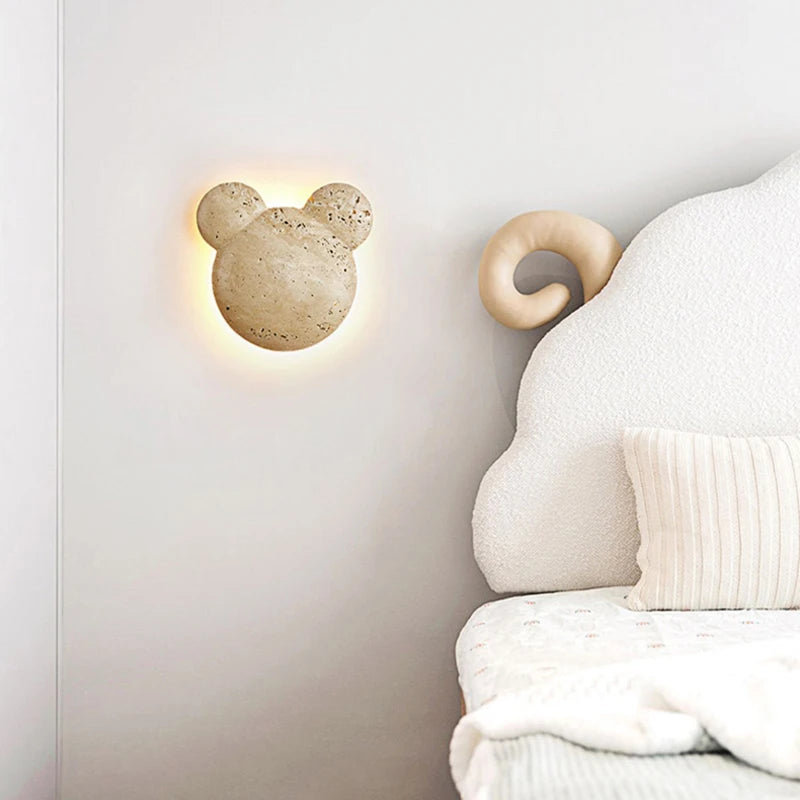 Applique murale ours créative de Style crème moderne