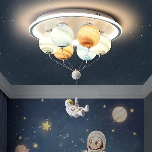 plafonnier dessin animé montgolfière petit ours éclairage enfant - vue 6 sur 8