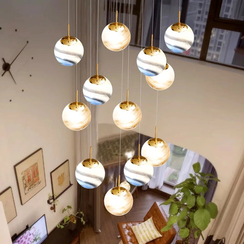 Lustre d'escalier moderne éclairage intérieur plafonnier pour salon éclairage intérieur - vue 4 sur 6