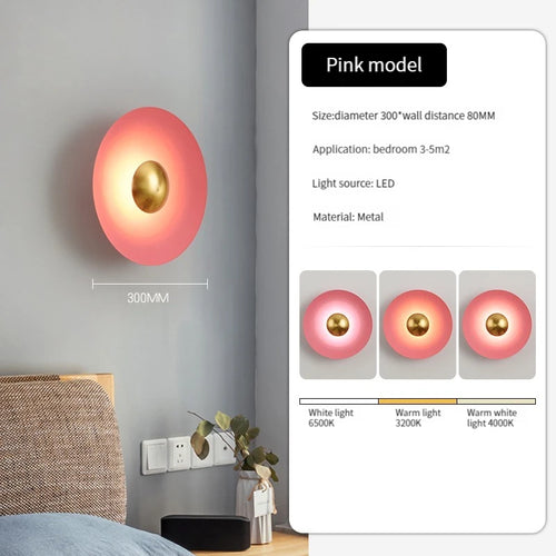 applique murale led ronde moderne pour décoration de luxe intérieure - vue 12 sur 11