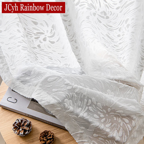 Voilage tulle à motifs décoratifs pour salon chambre
