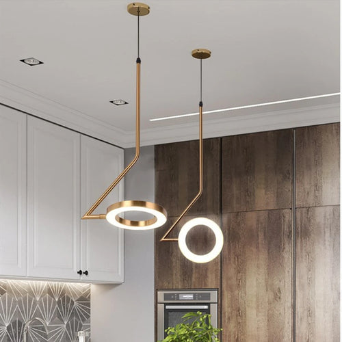 suspension design nordique anneau fer led décorative