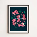 affiches rétro avec citations de fleurs et chien pour décoration artistique