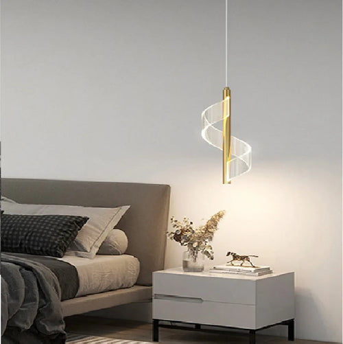 lustre moderne nordique twist light en acrylique pour intérieur élégant - vue 2 sur 12