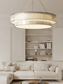 lustre circulaire style chinois zen avec tissu luminaire ingénierie