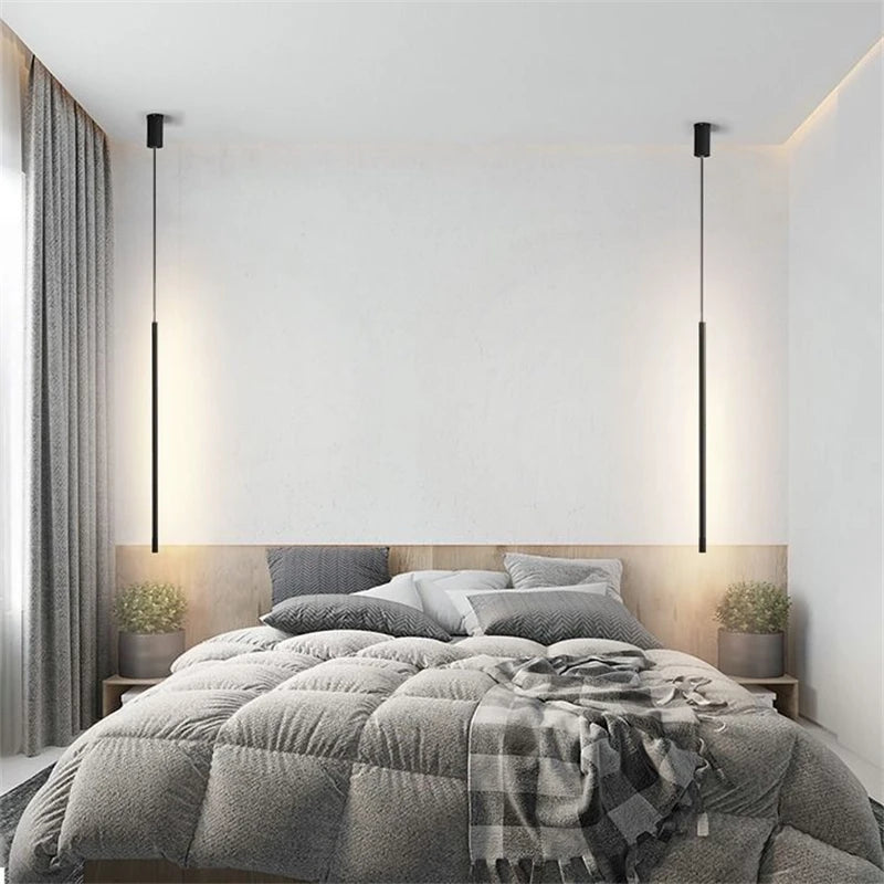 lustre led minimaliste longue bande luminaire suspendu moderne