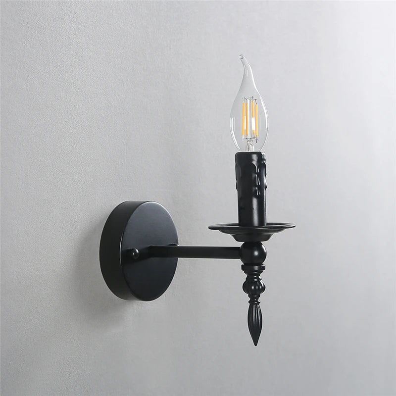 applique murale d'art rétro loft en fer vintage nordique led appliques luminaires - vue 3 sur 8