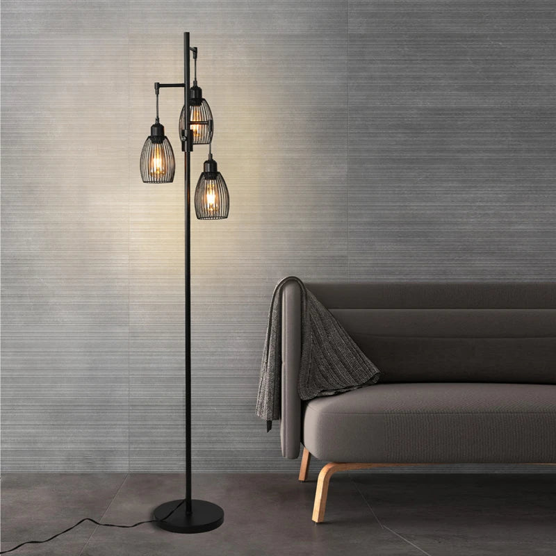 lampadaire vintage à 3 têtes style industriel décoration romantique