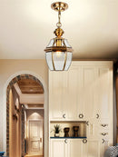 suspension led antique en verre et cuivre pour extérieur et intérieur