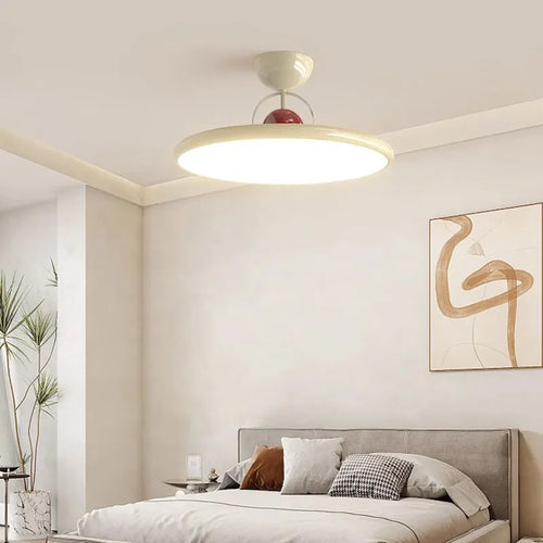 Plafonnier LED nordique en fer crème avec soucoupe volante