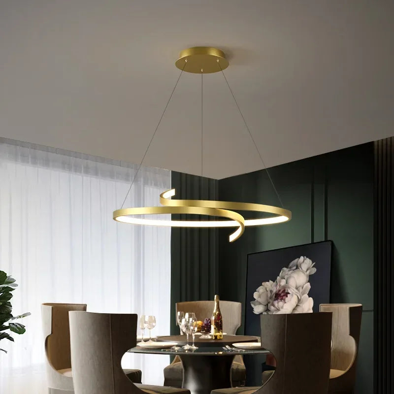 lustre led nordique pour éclairage intérieur et décoration - vue 4 sur 12