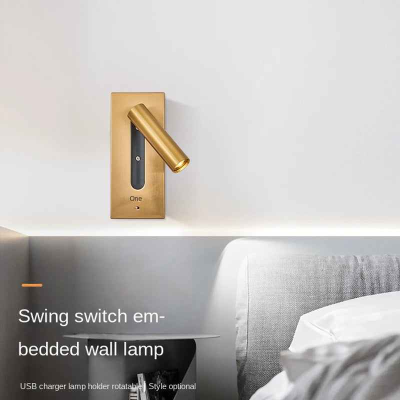 applique murale intérieure led avec chargement usb pour hôtel - vue 5 sur 12