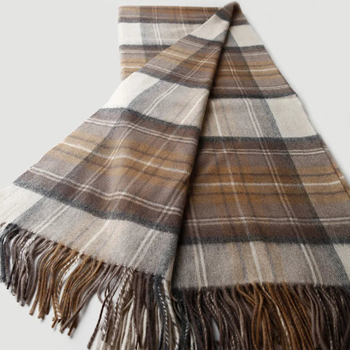 Plaid laine cachemire motif ecossais style pastoral chaud - vue 6 sur 7