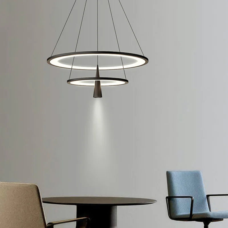 lustre moderne en cercle pour décoration intérieure élégante - vue 2 sur 10