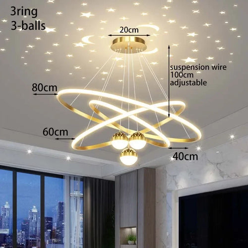 lustre led moderne ciel étoilé pour décoration intérieure - vue 13 sur 14