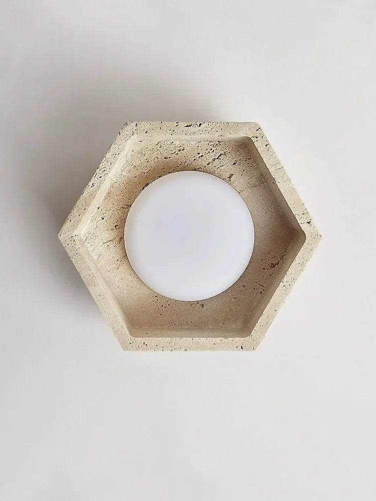 plafonnier led moderne en travertin pour intérieur élégant - vue 3 sur 6