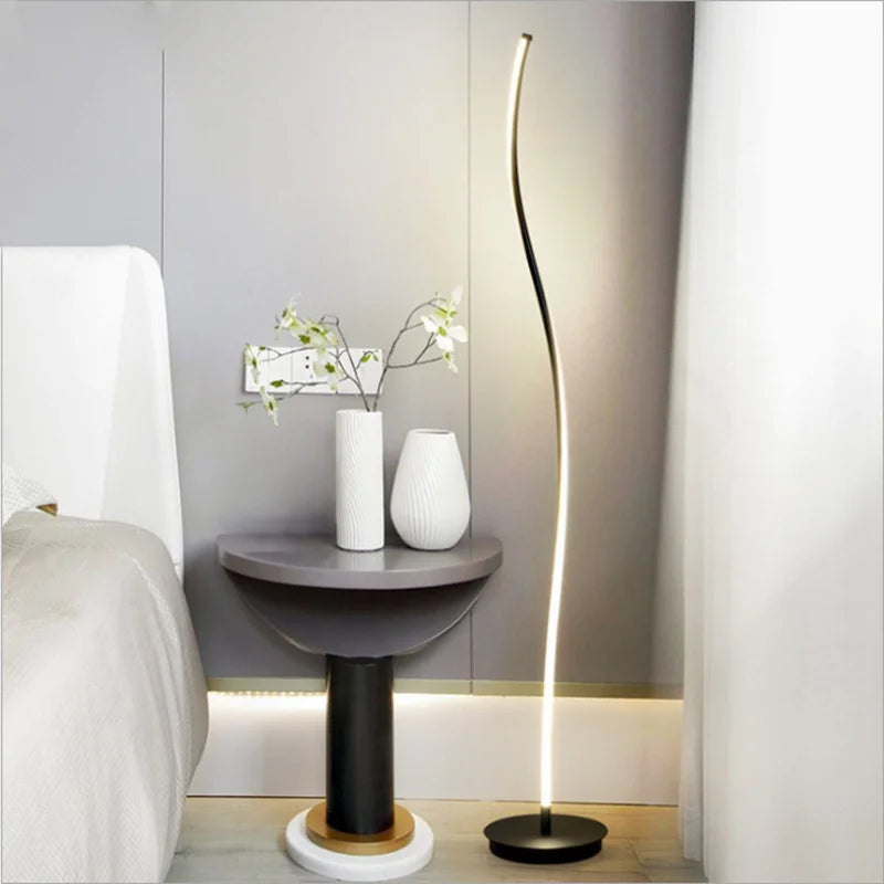 lampadaire led moderne nordique gel de silice simple - vue 4 sur 6