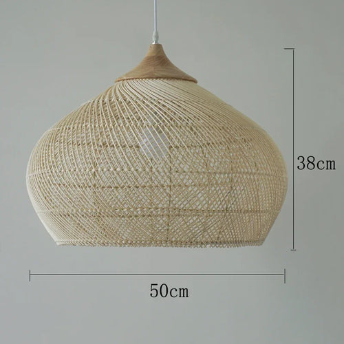 Suspension vintage d'Asie du Sud-Est Lampes en rotin de haute qualité Salon Restaurant Cuisine Luminaires Loft Luminaires - vue 18 sur 21