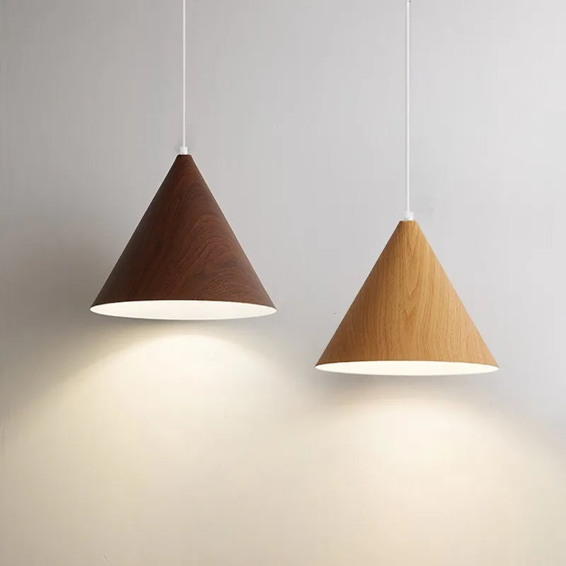 Suspension LED moderne en noyer massif - vue 2 sur 10