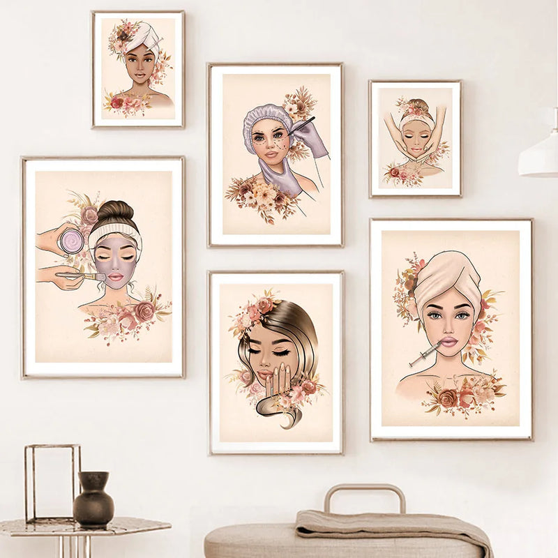 salon de beauté femme art mural nordique décor médical