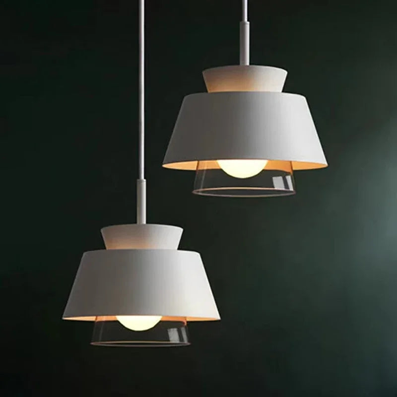 suspension en verre et fer style nordique pour intérieur décoratif - vue 5 sur 13