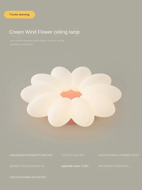plafonnier led fleurs pour chambre d enfant trois couleurs lumière - vue 9 sur 10