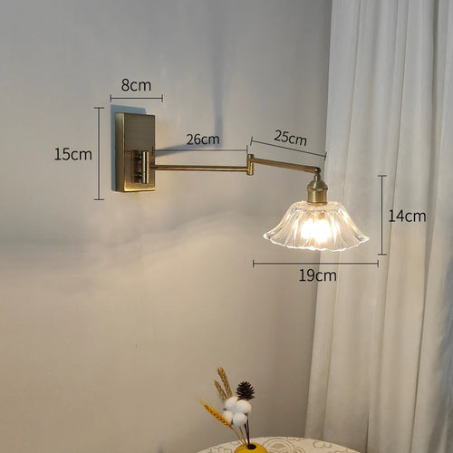 IWHD tirer chaîne verre applique murale LED applique bras gauche droite rotation chambre salon lumières nordique moderne à côté lampe Wandlamp - vue 22 sur 23