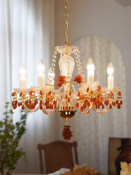 lustre en cristal pour éclairage de jardin et restaurant
