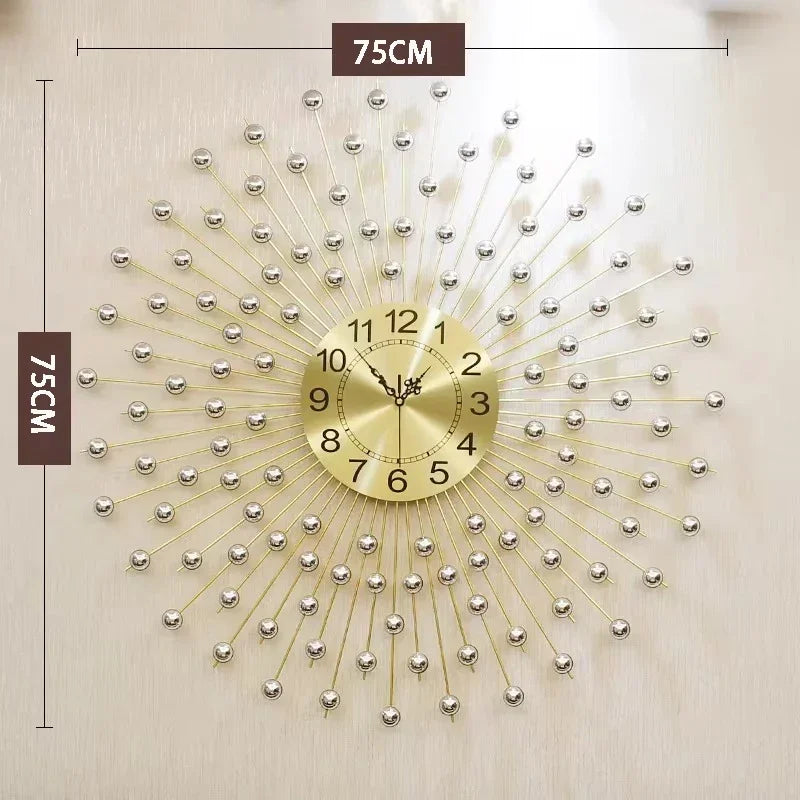 horloge murale créative en métal design européen silencieuse - vue 8 sur 9
