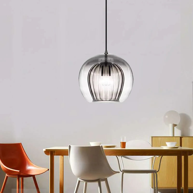 suspension design nordique en verre décorative moderne - vue 4 sur 15