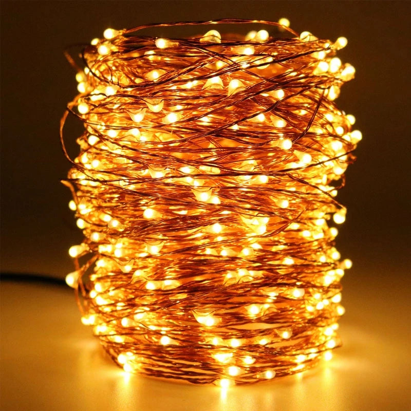 guirlande lumineuse led cuivre étanche pour fêtes et décorations - vue 6 sur 10