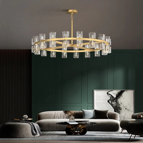 suspension classique en cristal noir et or design élégant - vue 6 sur 13