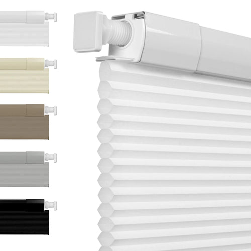 Store occultant alvéolaire sans perçage double ouverture fenêtre