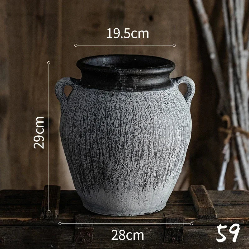 jardinières en poterie rustiques pour décoration intérieure et extérieure - vue 9 sur 25