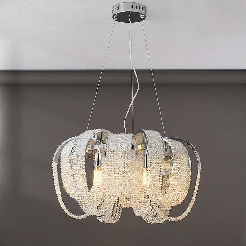 lustre rond en cristal de luxe pour décoration intérieure - vue 7 sur 10
