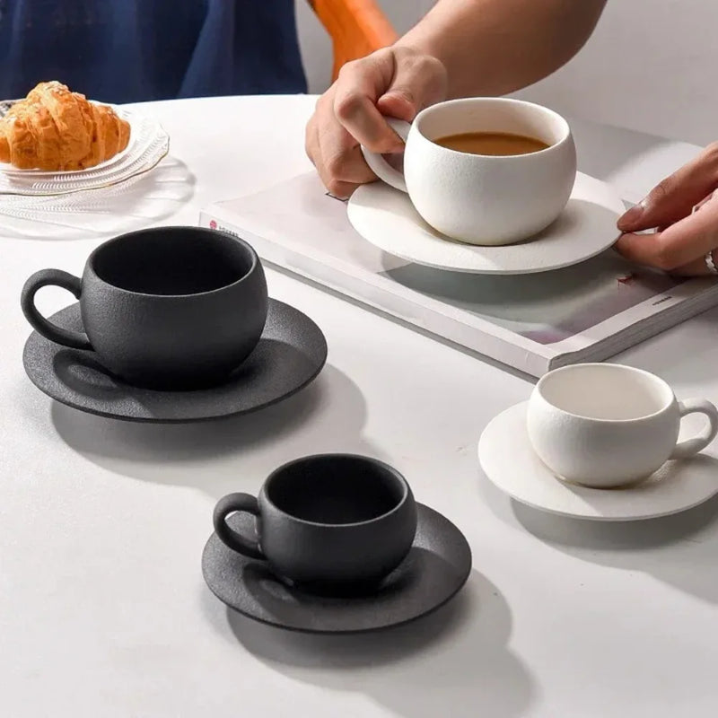 Ensemble tasses café style japonais céramique mate 300ml