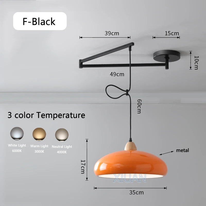 suspension moderne à bras oscillant led mobile - vue 8 sur 30