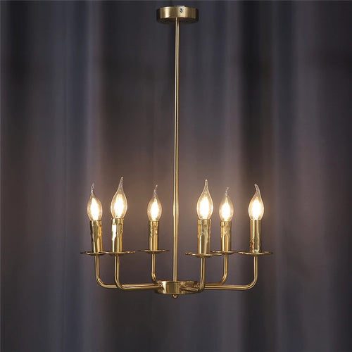 lustre moderne en fer design bougie à led créatif et luxueux - vue 2 sur 8