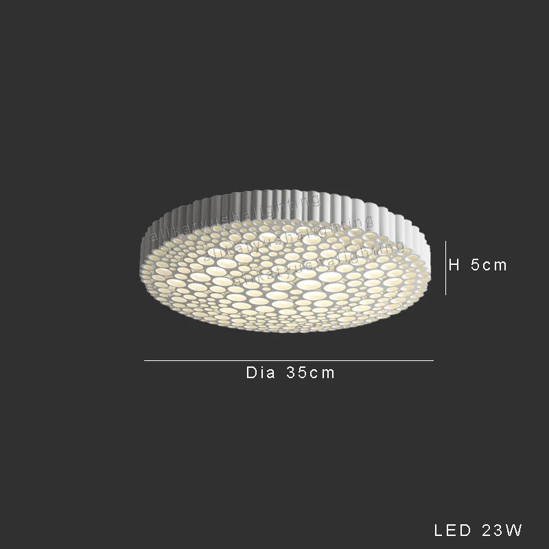 plafonnier led minimaliste en nid d'abeille pour décoration créative