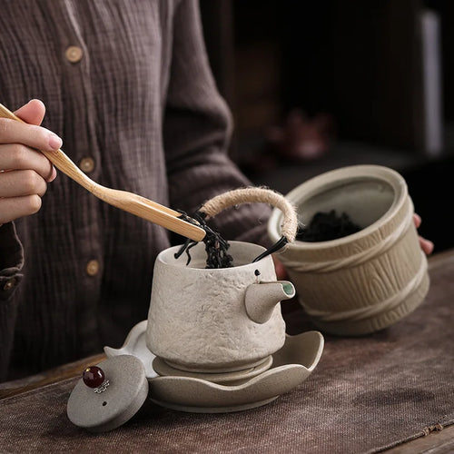 théière porcelaine style japonais rétro kung fu artisanale