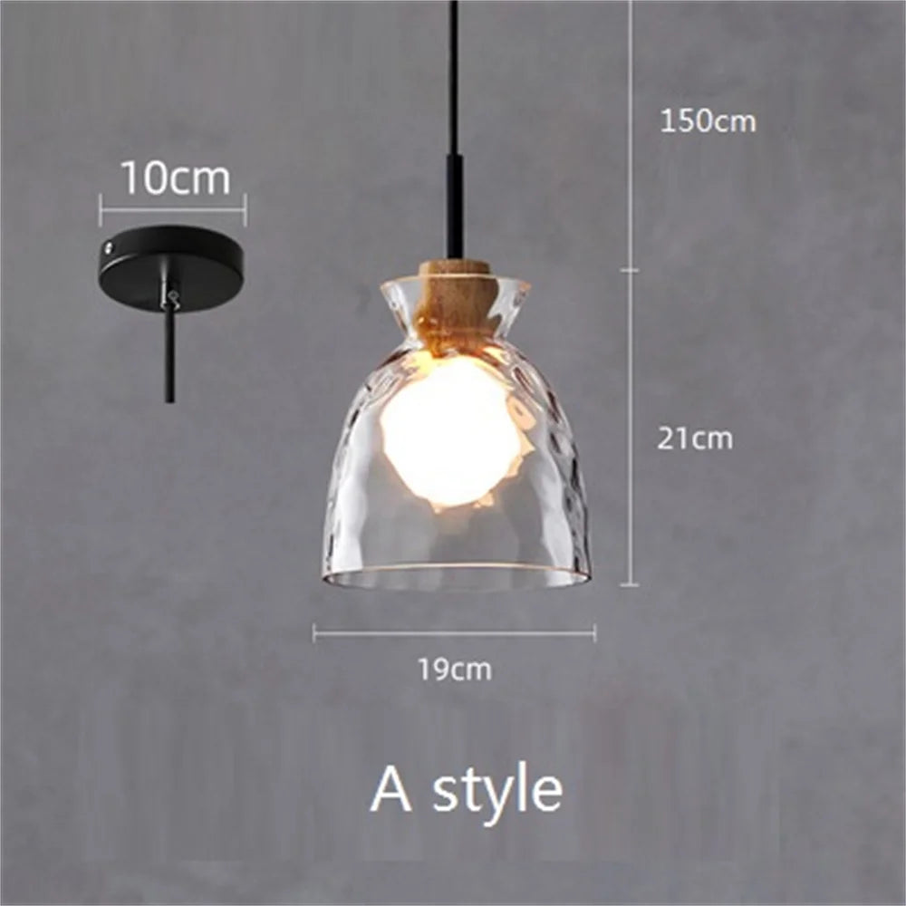 suspension LED en verre design nordique moderne décorative - vue 8 sur 9