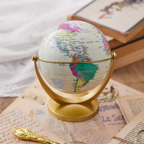 globe terrestre rétro rotatif pour apprendre la géographie - vue 4 sur 8