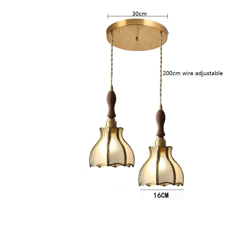 iwhd suspension moderne en cuivre verre led décorative - vue 13 sur 16