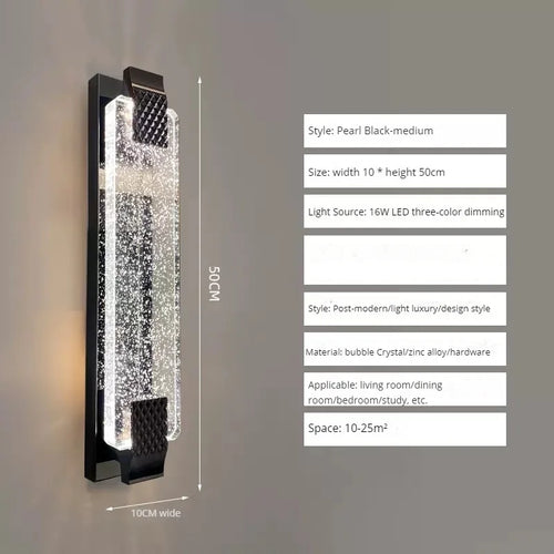 applique murale led bulle cristal moderne luxe décoration - vue 9 sur 16