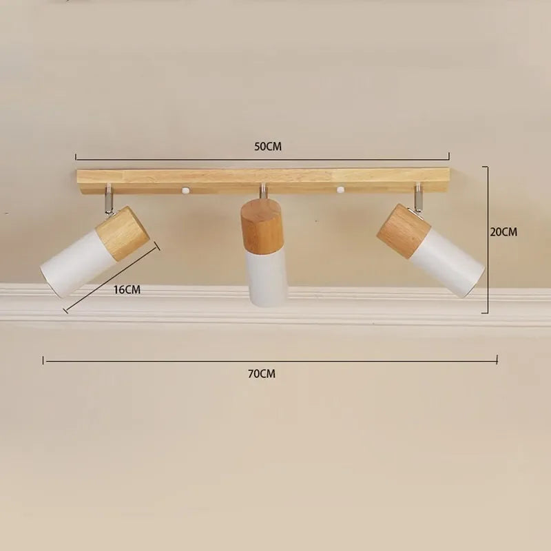 Plafonnier LED moderne en fer rotatif à 1/3 têtes